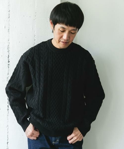 URBAN RESEARCH DOORS / アーバンリサーチ ドアーズ ニット・セーター | アランニットクルーネックプルオーバー | 詳細25