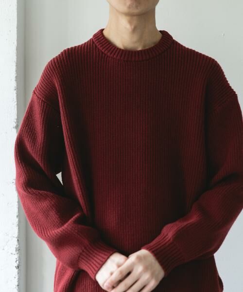URBAN RESEARCH DOORS / アーバンリサーチ ドアーズ ニット・セーター | 畦ニット クルーネックプルオーバー | 詳細1