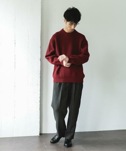 URBAN RESEARCH DOORS / アーバンリサーチ ドアーズ ニット・セーター | 畦ニット クルーネックプルオーバー | 詳細5