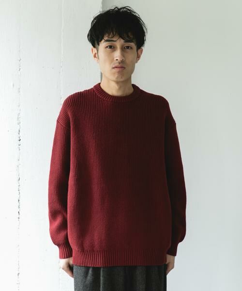 URBAN RESEARCH DOORS / アーバンリサーチ ドアーズ ニット・セーター | 畦ニット クルーネックプルオーバー | 詳細7