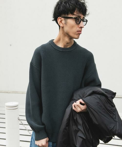 URBAN RESEARCH DOORS / アーバンリサーチ ドアーズ ニット・セーター | 畦ニット クルーネックプルオーバー | 詳細13
