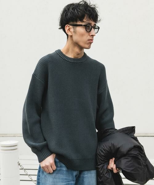 URBAN RESEARCH DOORS / アーバンリサーチ ドアーズ ニット・セーター | 畦ニット クルーネックプルオーバー | 詳細14