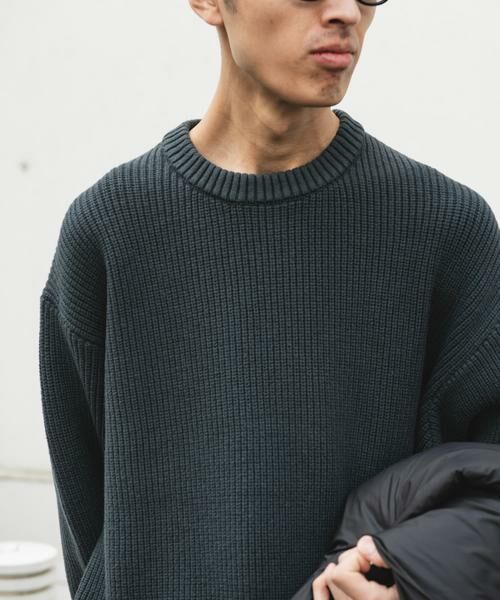 URBAN RESEARCH DOORS / アーバンリサーチ ドアーズ ニット・セーター | 畦ニット クルーネックプルオーバー | 詳細16