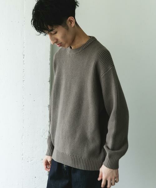 URBAN RESEARCH DOORS / アーバンリサーチ ドアーズ ニット・セーター | 畦ニット クルーネックプルオーバー | 詳細21