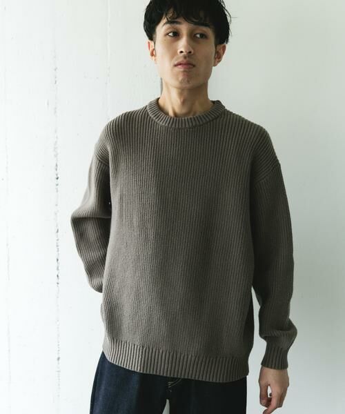 URBAN RESEARCH DOORS / アーバンリサーチ ドアーズ ニット・セーター | 畦ニット クルーネックプルオーバー | 詳細22