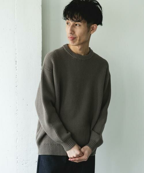 URBAN RESEARCH DOORS / アーバンリサーチ ドアーズ ニット・セーター | 畦ニット クルーネックプルオーバー | 詳細23