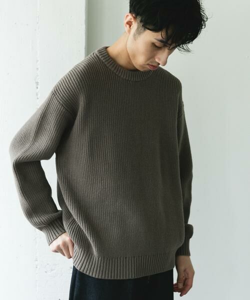 URBAN RESEARCH DOORS / アーバンリサーチ ドアーズ ニット・セーター | 畦ニット クルーネックプルオーバー | 詳細24
