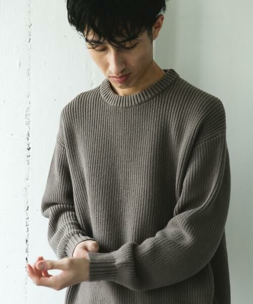 URBAN RESEARCH DOORS / アーバンリサーチ ドアーズ ニット・セーター | 畦ニット クルーネックプルオーバー | 詳細25
