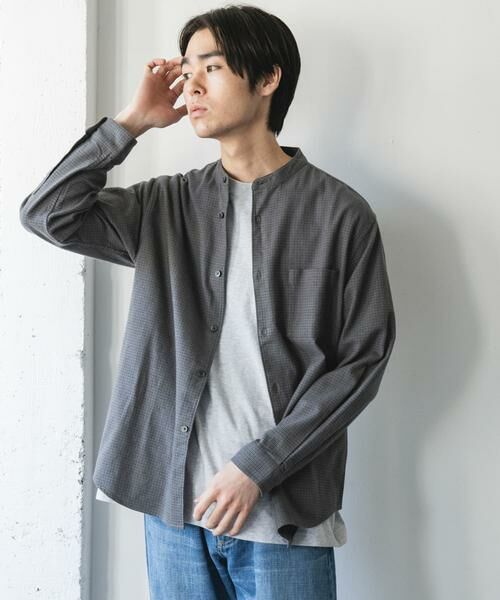 URBAN RESEARCH DOORS / アーバンリサーチ ドアーズ シャツ・ブラウス | 防シワ起毛ネルバンドカラーシャツ | 詳細15