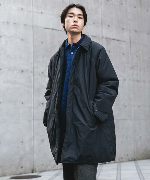URBAN RESEARCH DOORS / アーバンリサーチ ドアーズ その他アウター | ライトナイロン パデット バルマカンコート（ブラック）