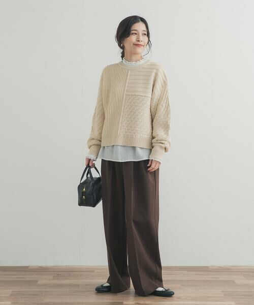 URBAN RESEARCH DOORS / アーバンリサーチ ドアーズ ニット・セーター | パッチワーク柄袖ボリュームニット | 詳細12