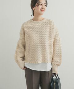 URBAN RESEARCH DOORS / アーバンリサーチ ドアーズ ニット・セーター | ヘリンボーン柄ニットプルオーバー