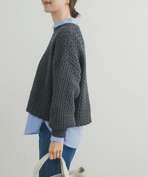 URBAN RESEARCH DOORS / アーバンリサーチ ドアーズ ニット・セーター | ヘリンボーン柄ニットプルオーバー | 詳細2