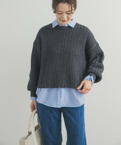 URBAN RESEARCH DOORS / アーバンリサーチ ドアーズ ニット・セーター | ヘリンボーン柄ニットプルオーバー | 詳細5