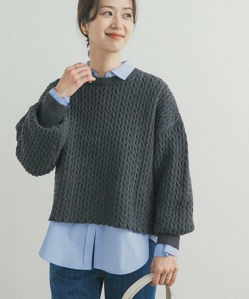 URBAN RESEARCH DOORS / アーバンリサーチ ドアーズ ニット・セーター | ヘリンボーン柄ニットプルオーバー | 詳細6