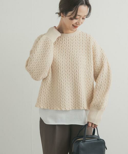 URBAN RESEARCH DOORS / アーバンリサーチ ドアーズ ニット・セーター | ヘリンボーン柄ニットプルオーバー | 詳細15