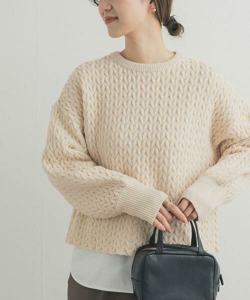 URBAN RESEARCH DOORS / アーバンリサーチ ドアーズ ニット・セーター | ヘリンボーン柄ニットプルオーバー | 詳細16
