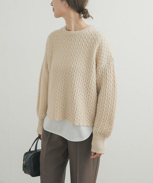 URBAN RESEARCH DOORS / アーバンリサーチ ドアーズ ニット・セーター | ヘリンボーン柄ニットプルオーバー | 詳細17