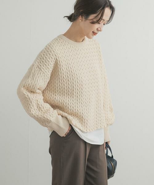 URBAN RESEARCH DOORS / アーバンリサーチ ドアーズ ニット・セーター | ヘリンボーン柄ニットプルオーバー | 詳細19