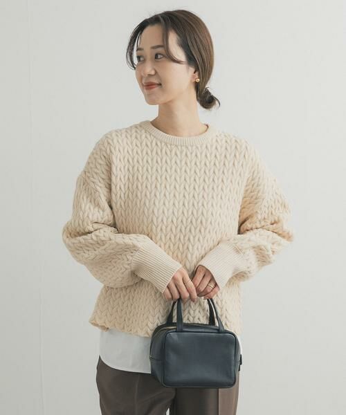 URBAN RESEARCH DOORS / アーバンリサーチ ドアーズ ニット・セーター | ヘリンボーン柄ニットプルオーバー | 詳細20