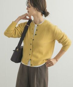 URBAN RESEARCH DOORS / アーバンリサーチ ドアーズ カーディガン・ボレロ | ウールサテン釦コンパクトカーディガン