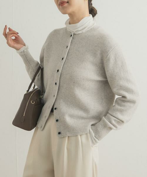 URBAN RESEARCH DOORS / アーバンリサーチ ドアーズ カーディガン・ボレロ | ウールサテン釦コンパクトカーディガン | 詳細13