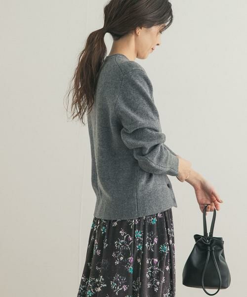 URBAN RESEARCH DOORS / アーバンリサーチ ドアーズ カーディガン・ボレロ | ウールサテン釦コンパクトカーディガン | 詳細22