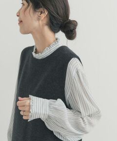 URBAN RESEARCH DOORS / アーバンリサーチ ドアーズ シャツ・ブラウス | ピンタックフリルスタンドカラーブラウス