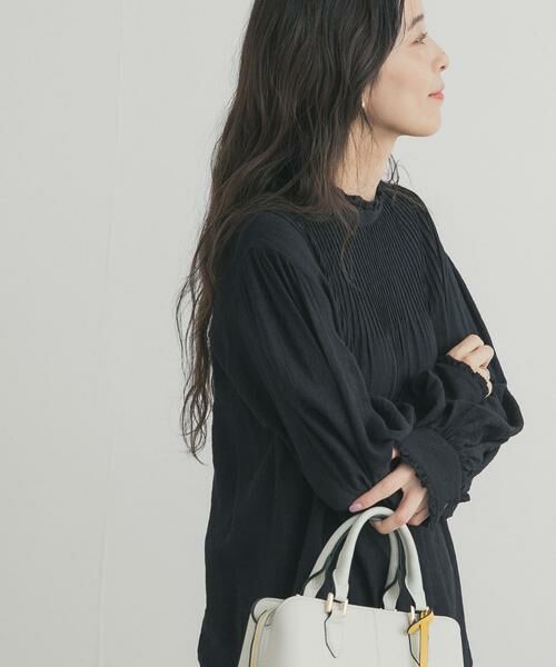 URBAN RESEARCH DOORS / アーバンリサーチ ドアーズ シャツ・ブラウス | ピンタックフリルスタンドカラーブラウス | 詳細11