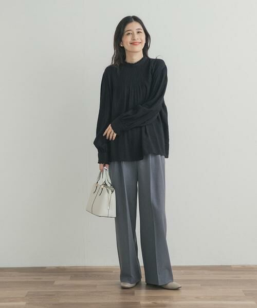 URBAN RESEARCH DOORS / アーバンリサーチ ドアーズ シャツ・ブラウス | ピンタックフリルスタンドカラーブラウス | 詳細12