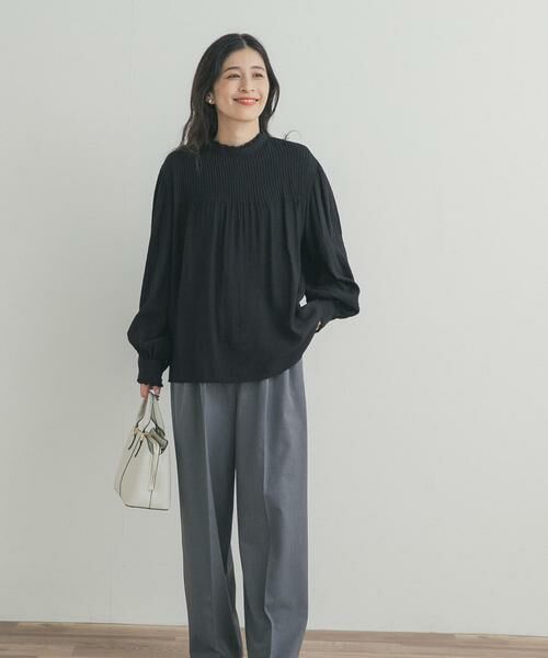 URBAN RESEARCH DOORS / アーバンリサーチ ドアーズ シャツ・ブラウス | ピンタックフリルスタンドカラーブラウス | 詳細13