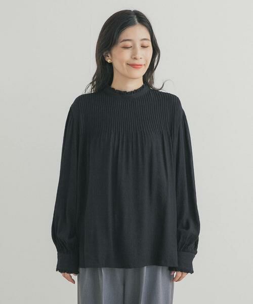 URBAN RESEARCH DOORS / アーバンリサーチ ドアーズ シャツ・ブラウス | ピンタックフリルスタンドカラーブラウス | 詳細14