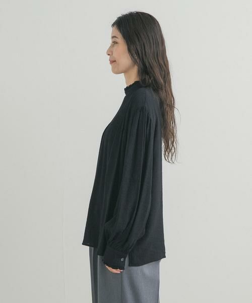 URBAN RESEARCH DOORS / アーバンリサーチ ドアーズ シャツ・ブラウス | ピンタックフリルスタンドカラーブラウス | 詳細15