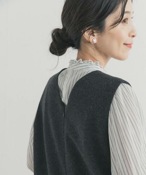 URBAN RESEARCH DOORS / アーバンリサーチ ドアーズ シャツ・ブラウス | ピンタックフリルスタンドカラーブラウス | 詳細21