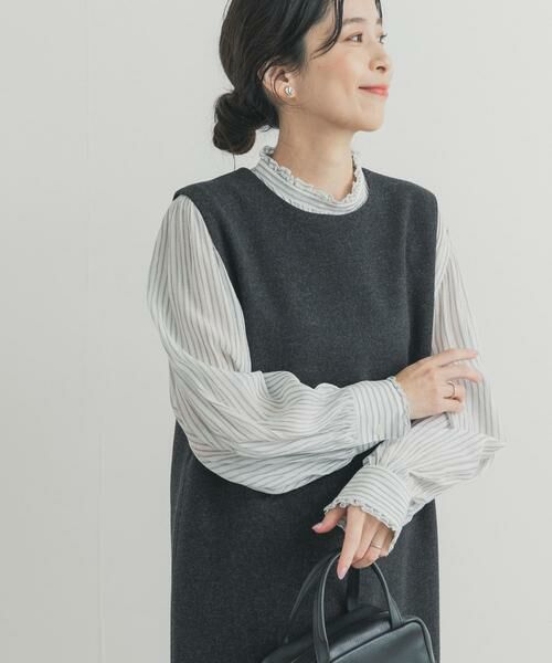 URBAN RESEARCH DOORS / アーバンリサーチ ドアーズ シャツ・ブラウス | ピンタックフリルスタンドカラーブラウス | 詳細22