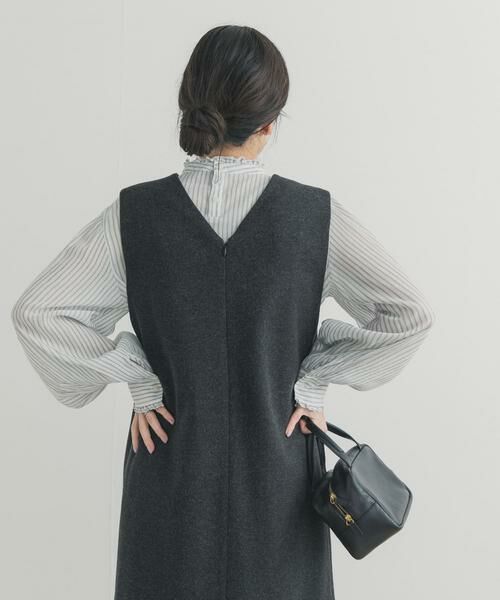 URBAN RESEARCH DOORS / アーバンリサーチ ドアーズ シャツ・ブラウス | ピンタックフリルスタンドカラーブラウス | 詳細23