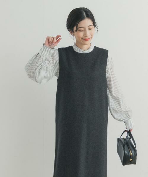 URBAN RESEARCH DOORS / アーバンリサーチ ドアーズ シャツ・ブラウス | ピンタックフリルスタンドカラーブラウス | 詳細24