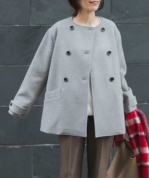 URBAN RESEARCH DOORS / アーバンリサーチ ドアーズ ピーコート | ウールノーカラーコート | 詳細29