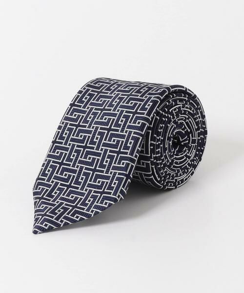 URBAN RESEARCH DOORS / アーバンリサーチ ドアーズ ネクタイ | LIFE STYLE TAILOR　26SS国内タイ幾何学1（ネイビー）