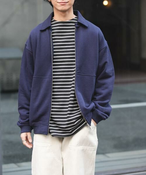 URBAN RESEARCH DOORS / アーバンリサーチ ドアーズ カーディガン・ボレロ | FORK&SPOON　ジップスウェットカーディガン | 詳細1