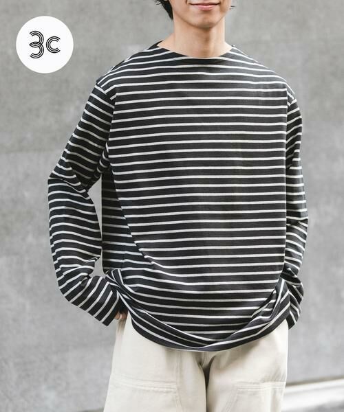 URBAN RESEARCH DOORS / アーバンリサーチ ドアーズ Tシャツ | FORK&SPOON　ボートネックボーダー（グレー系その他）