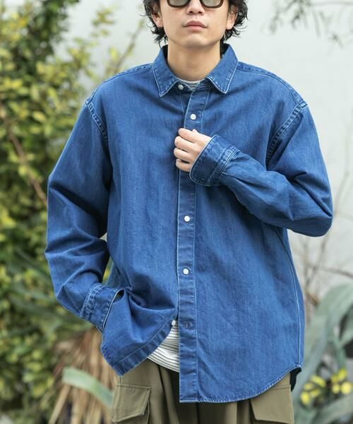 URBAN RESEARCH DOORS / アーバンリサーチ ドアーズ シャツ・ブラウス | FORK&SPOON　ペーパーデニムシャツ（ブルー）