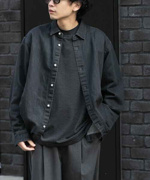 URBAN RESEARCH DOORS / アーバンリサーチ ドアーズ シャツ・ブラウス | FORK&SPOON　ペーパーデニムシャツ（ブラック）