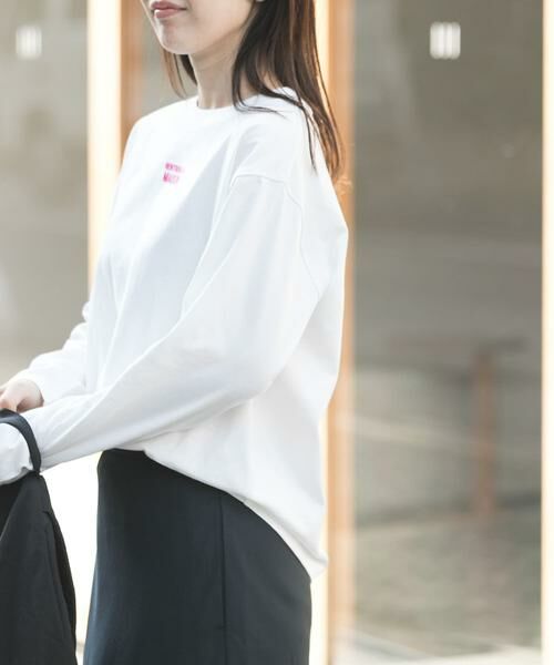 URBAN RESEARCH DOORS / アーバンリサーチ ドアーズ Tシャツ | FORK&SPOON　フロッキープリントロングスリーブTシャツ | 詳細1