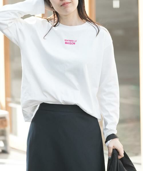 URBAN RESEARCH DOORS / アーバンリサーチ ドアーズ Tシャツ | FORK&SPOON　フロッキープリントロングスリーブTシャツ | 詳細5