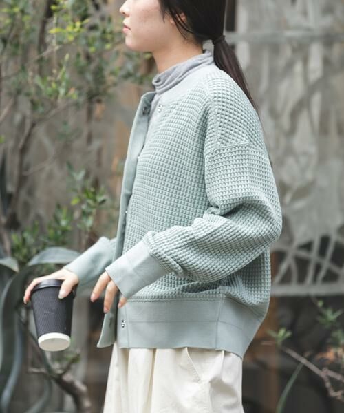 URBAN RESEARCH DOORS / アーバンリサーチ ドアーズ カーディガン・ボレロ | FORK&SPOON　ワッフルカーディガン | 詳細1
