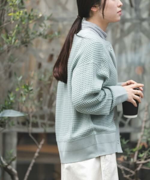 URBAN RESEARCH DOORS / アーバンリサーチ ドアーズ カーディガン・ボレロ | FORK&SPOON　ワッフルカーディガン | 詳細4