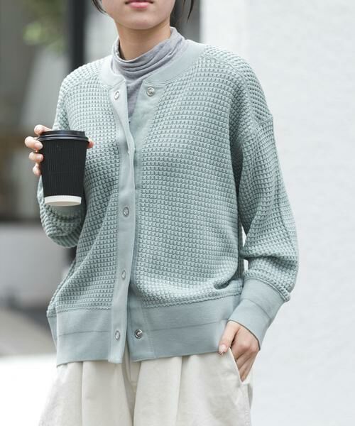 URBAN RESEARCH DOORS / アーバンリサーチ ドアーズ カーディガン・ボレロ | FORK&SPOON　ワッフルカーディガン | 詳細5