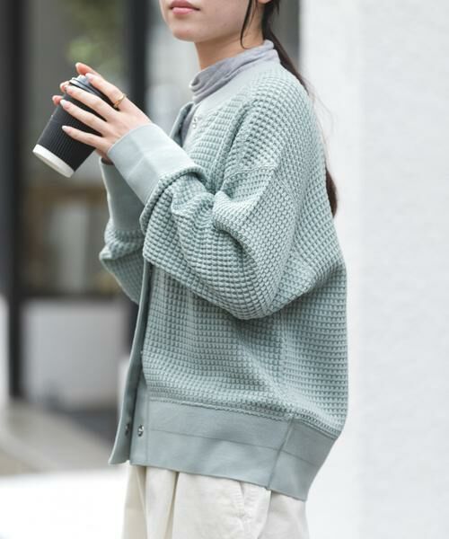 URBAN RESEARCH DOORS / アーバンリサーチ ドアーズ カーディガン・ボレロ | FORK&SPOON　ワッフルカーディガン | 詳細6