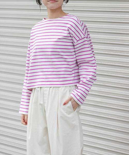 URBAN RESEARCH DOORS / アーバンリサーチ ドアーズ Tシャツ | FORK&SPOON　クロップドボートネックボーダー | 詳細1